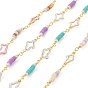Латунные цепные цепи, с эмалью и полимерной глины, долговечный, золотые, пайки, без кадмия и без свинца, без свинца и без никеля , с катушкой