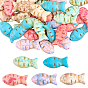 50Pcs 5 Colors Synthetic Turquoise Beads, Fish, Dyed, Spray Painted