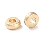 Rack Plating Brass Spacer Beads, Long-Lasting Plated, Lead Free & Cadmium Free, Disc