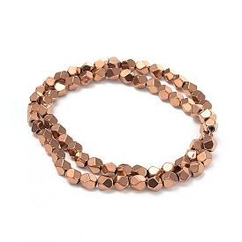 Electroplate Non-magnetic Synthetic Hematite Beads Strands, Polygon