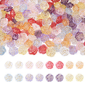 Прозрачные акриловые бусины камелии, золотой металл обвитыми