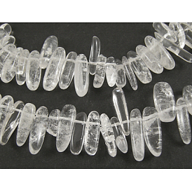 Natürlichen Kristall-Chips Perlen Stränge, 12~22x5~7 mm, Bohrung: 1 mm