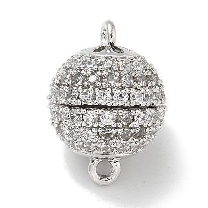 Стойка покрытие круглая латунь микропаве прозрачный кубический цирконий магнитные застежки, долговечный, без свинца и без кадмия