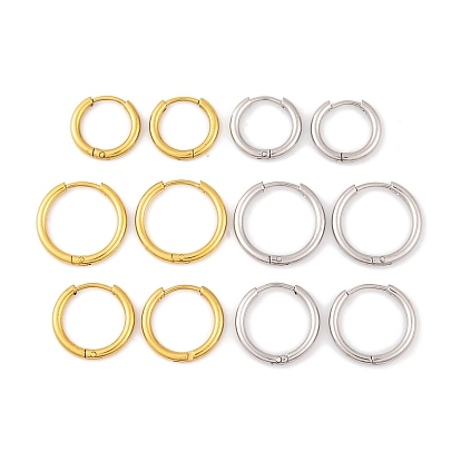Круглое кольцо с ионным покрытием (IP) 304 серьги-кольца из нержавеющей стали для женщин