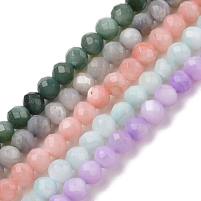 Натуральные пресноводные окрашенные бусы из ракушек, граненый круглый бисер