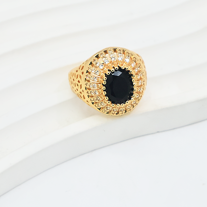 Открытые манжеты из латуни с микропаве и цирконием для женщин, реальный 18 k позолоченный