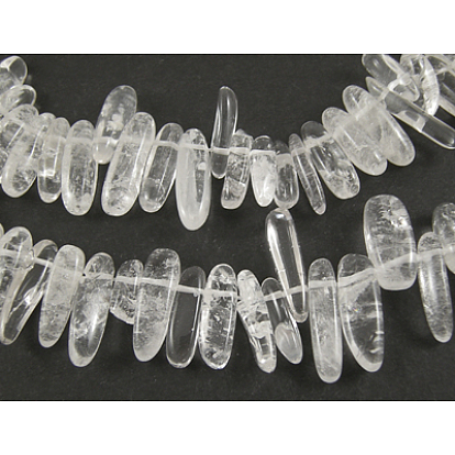 Natürlichen Kristall-Chips Perlen Stränge, 12~22x5~7 mm, Bohrung: 1 mm