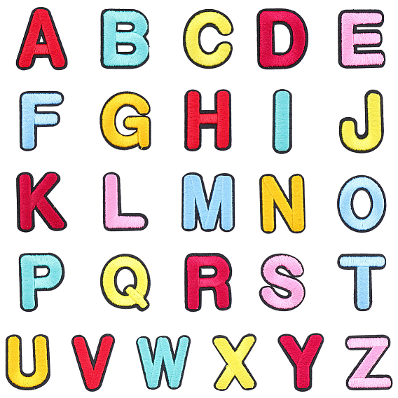 26шт. нашивки из полиэстеровой ткани с буквами от A до Z, губа, с пластиковыми пайетками
