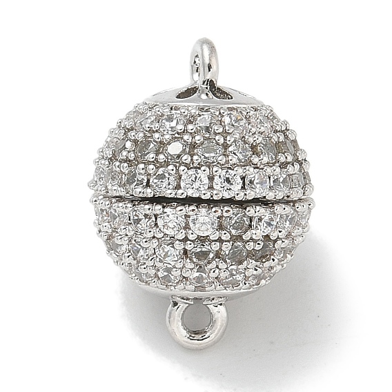 Стойка покрытие круглая латунь микропаве прозрачный кубический цирконий магнитные застежки, долговечный, без свинца и без кадмия