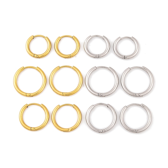 Круглое кольцо с ионным покрытием (IP) 304 серьги-кольца из нержавеющей стали для женщин