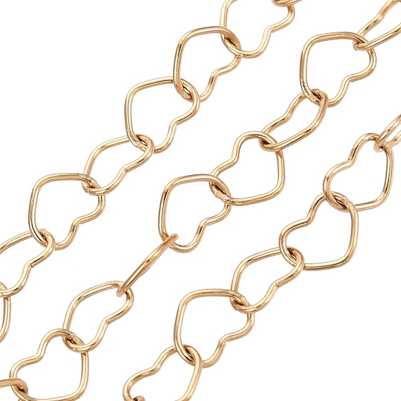 304 Stainless Steel Heart Link Chains, with Spool