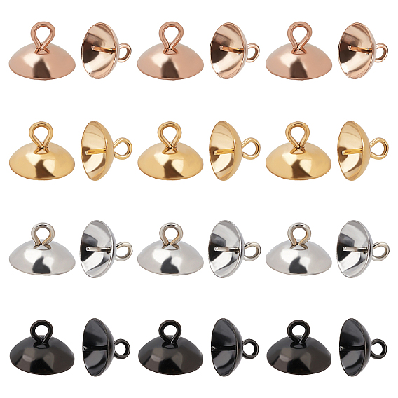 48 шт. 4 цветное ионное покрытие (IP) 304 нержавеющая сталь чашки штифты скобы штыревые подвески, за половину пробурено бисера