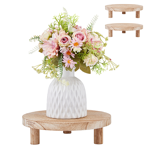 Présentoirs ronds en bois pour bijoux, vase