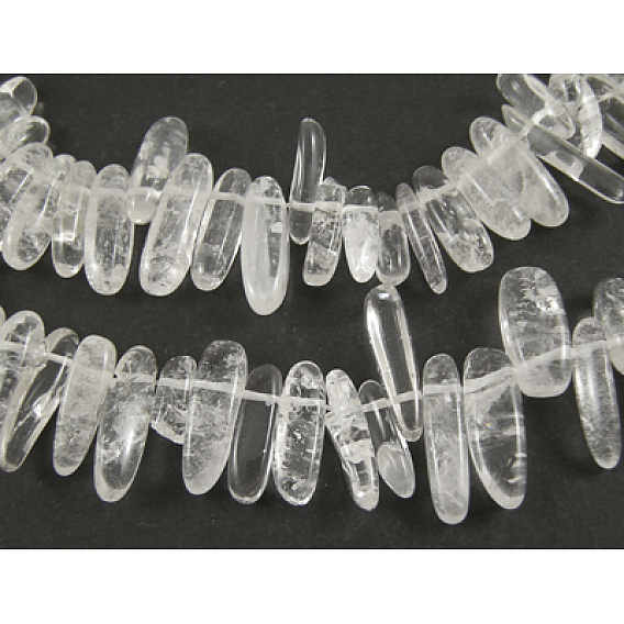 Natural Crystal Chips Beads Strands, 12~22x5~7mm, Hole: 1mm