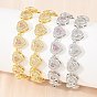 Bracelets de tennis en laiton pavés de zirconiums cubiques en forme de cœur pour femmes, crémaillère plaquage, plaqué longue durée, sans cadmium et sans plomb