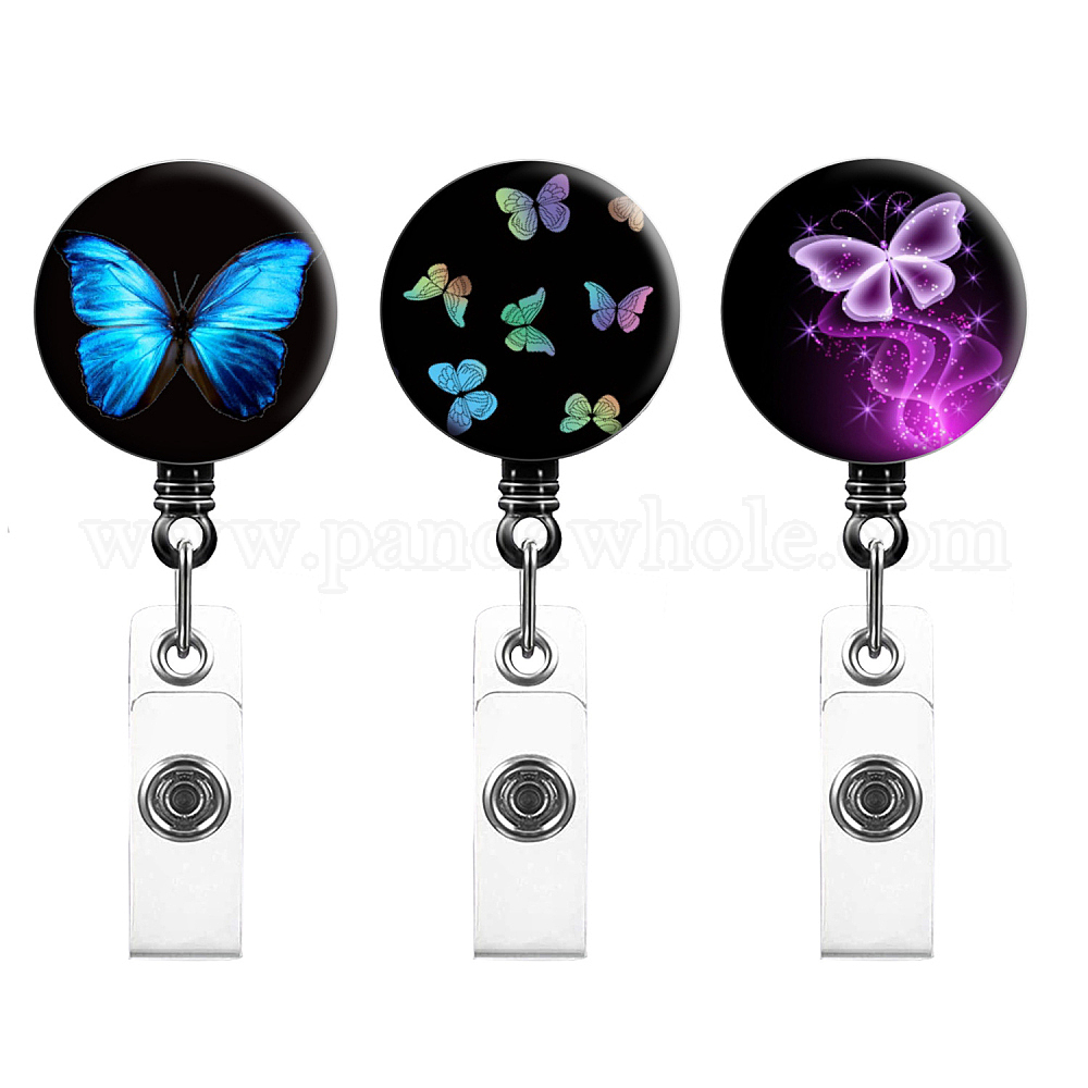 China Factory Plastic Butterfly Retractable Badge Reel, ID Card