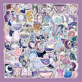 100Pcs Halloween PVC Self-Adhesive Cartoon Stickers, Waterproof Magic Themed Decals for Party Gift Decoration, Kid's Art Craft
