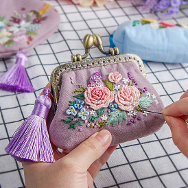 Good thing mouth gold bag embroidery diy coin purse handmade material bag cloth embroidery adult beginners