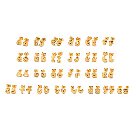 Chunk Letter 304 Stainless Steel Stud Earrings for Women, Real 18K Gold Plated