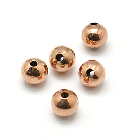 Laiton perles d'entretoise, ronde, Trou: 1mm