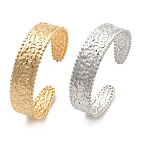 304 Stainless Steel Textured Flat Cuff Bangles