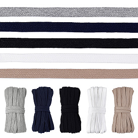 50м 5цвета плоский хлопковый плетеный шнур, полый, для diy craft