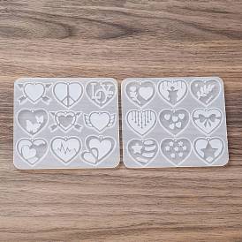 Тема дня святого валентина diy кулон силиконовые формы, формы для литья смолы, для уф-смолы, изготовление изделий из эпоксидной смолы, сердце