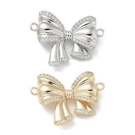 Шармы-соединители из латуни с микропаве из прозрачного кубического циркония, без кадмия, без никеля и без свинца, бабочка