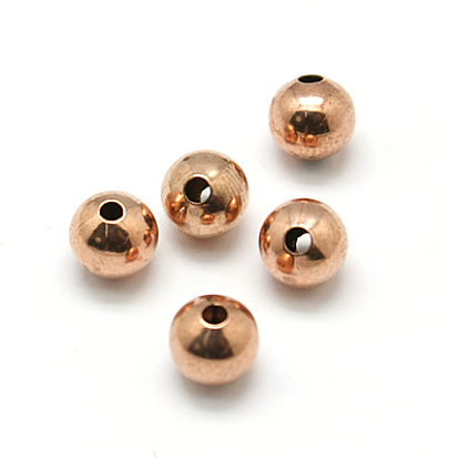 Brass Spacer Beads, Round, Hole: 1mm