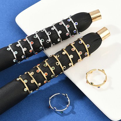 304 открытые манжеты из нержавеющей стали Rhinetson для женщин, ионное покрытие (ip), золотой / нержавеющая сталь цвета, круглые