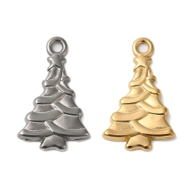 304 Stainless Steel Pendants, Christmas Tree Charm