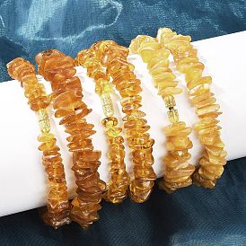 Ожерелья из бисера с натуральной янтарной крошкой, с медными застежками