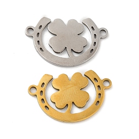 201 Stainless Steel Connector Charms, Clover Links
