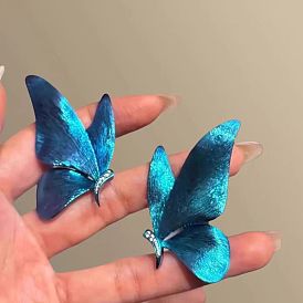 Alloy Rhinestone Stud Earrings for Women, Butterfly