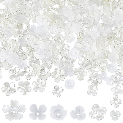 600шт 6стиль АБС пластик имитация жемчужных бусин колпачки, цветок