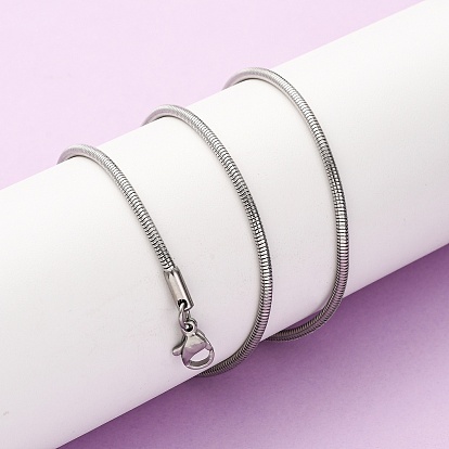 1мм 304 ожерелья из круглой цепочки-змейки из нержавеющей стали, не тускнеет