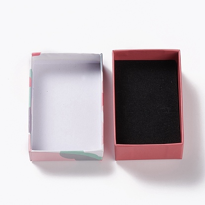 Cardboard Jewelry Boxes, with Sponge Inside, for Jewelry Gift Packaging, Rectangle
