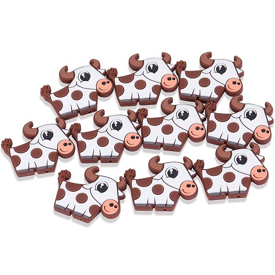 10Pcs Silicone Beads, Cattle