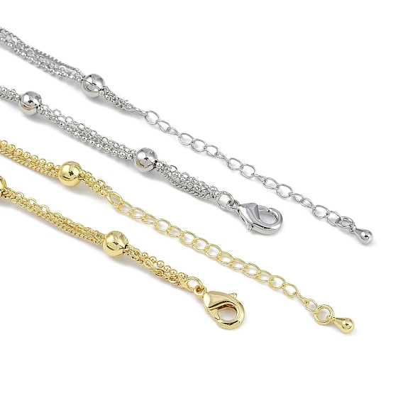 Латунные шариковые звенья цепи ожерелья для женщин, долговечный, без свинца и без кадмия