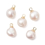 Подвески из натурального культивированного пресноводного жемчуга с двух сторон полированные, с латунной поручительств, золотые