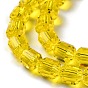 Glass Beads Strands, Faceted Barrel