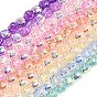 Electroplate Transparent Glass Beads Strands, Beans, AB Color Plated, Half Plated