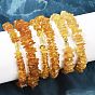 Ожерелья из бисера с натуральной янтарной крошкой, с медными застежками