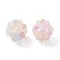 Crackle Glass Woven Beads, Cluster Beads, Round