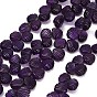 Natural Amethyst Carved Beads Strands, Shell Shapes, Top Drilled, with Tassel
