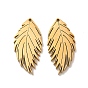 Ion Plating(IP) 304 Stainless Steel Pendants, Leaf Charms