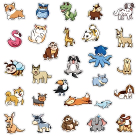 100Pcs Animal Paper Sticker Labels, Self-adhesion, for Suitcase, Skateboard, Refrigerator, Helmet, Mobile Phone Shell