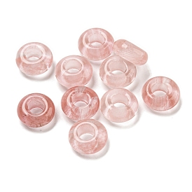 Cherry Quartz Glass Beads, Rondelle