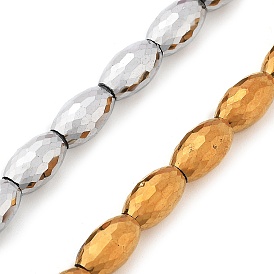 Гальванизируйте прозрачное стекло бисер нитей, овальные, полное покрытие, граненые