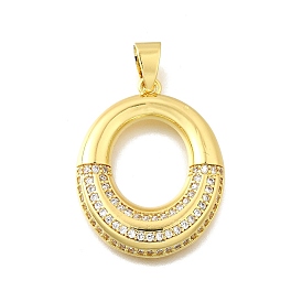 Латунные микро проложить кубического циркония подвески, без кадмия и без свинца, овальные